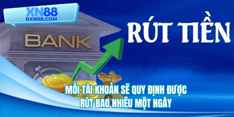 Mỗi tài khoản sẽ quy định được rút bao nhiêu một ngày